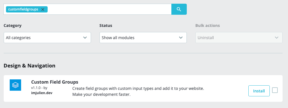 CustomFieldGroups - Backoffice Activation