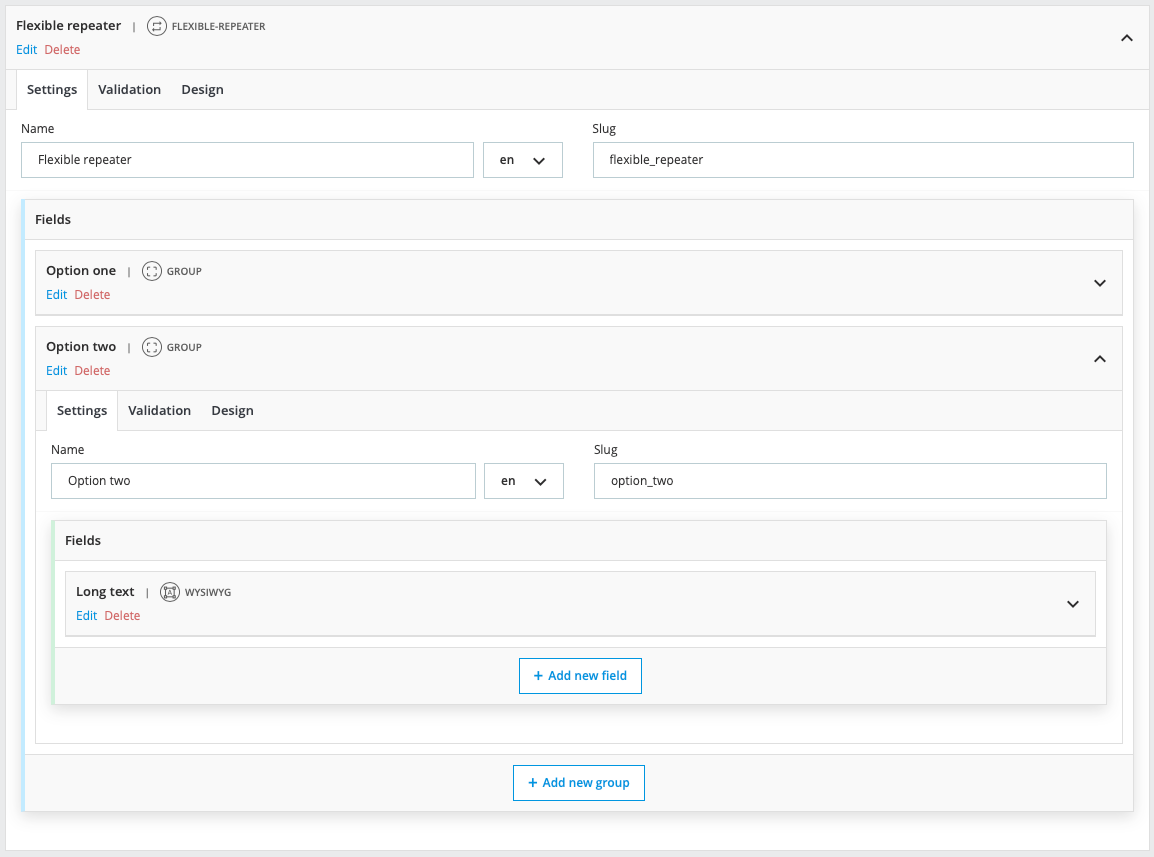 aperçu du champ flexible-repeater